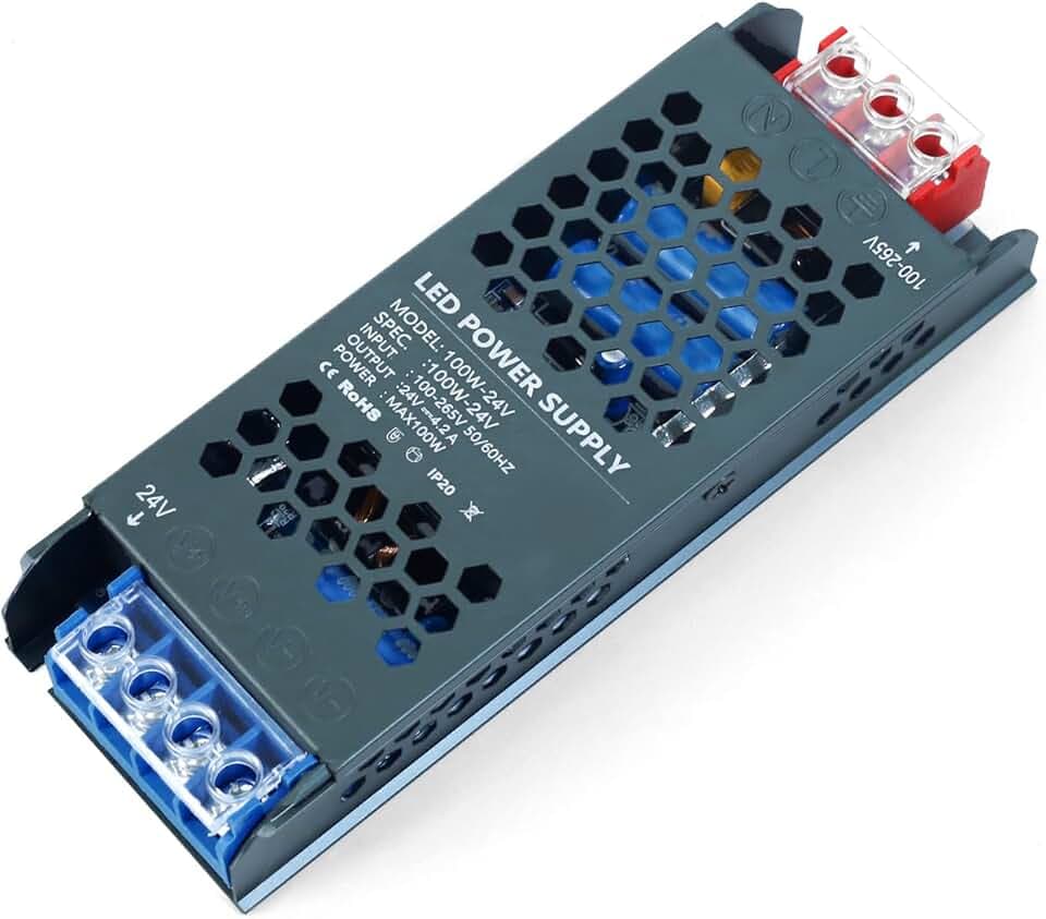 KSIBNW 24V Trafo LED 100W Netzteil Transformator AC 230Volt auf DC 24Volt Treiber Schaltnetzteil Kompakter Extrem Dünner Konstantspannung Niedervolttrafo für LED Lichtstreifen