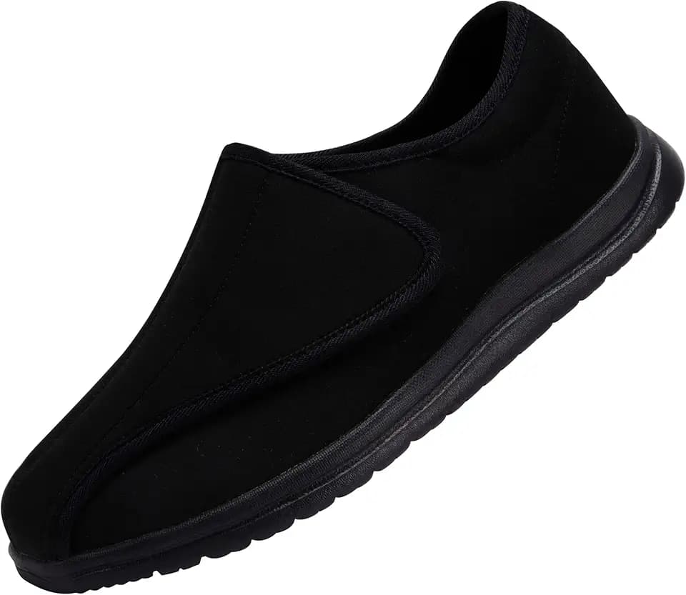 Mens Walking Wide Shoes Adjustable Velcr Diabetic Edema Swollen Feet