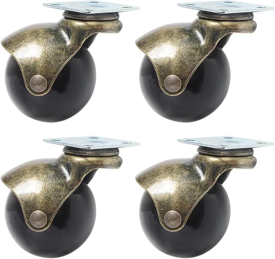 Lenkrollen, drehbar, 360 Grad drehbare Kugelrollen, Oberplatte mit Kapuze, Möbelrolle, 4 Stück (Ball Caster, 2" (50mm))