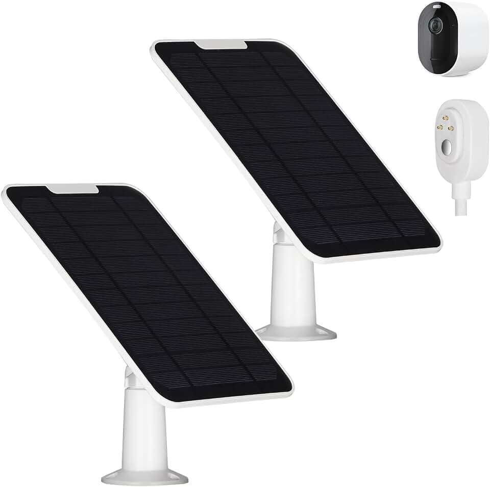 Solar Panel Charger Compatible with Arlo Pro 3/Pro 4/Pro 5S/Ultra/Ultra 2/Go 2 Continuous Power Supply IP65 Weatherproof with 9.8ft Charging Cable and Adjustable Wall Mount