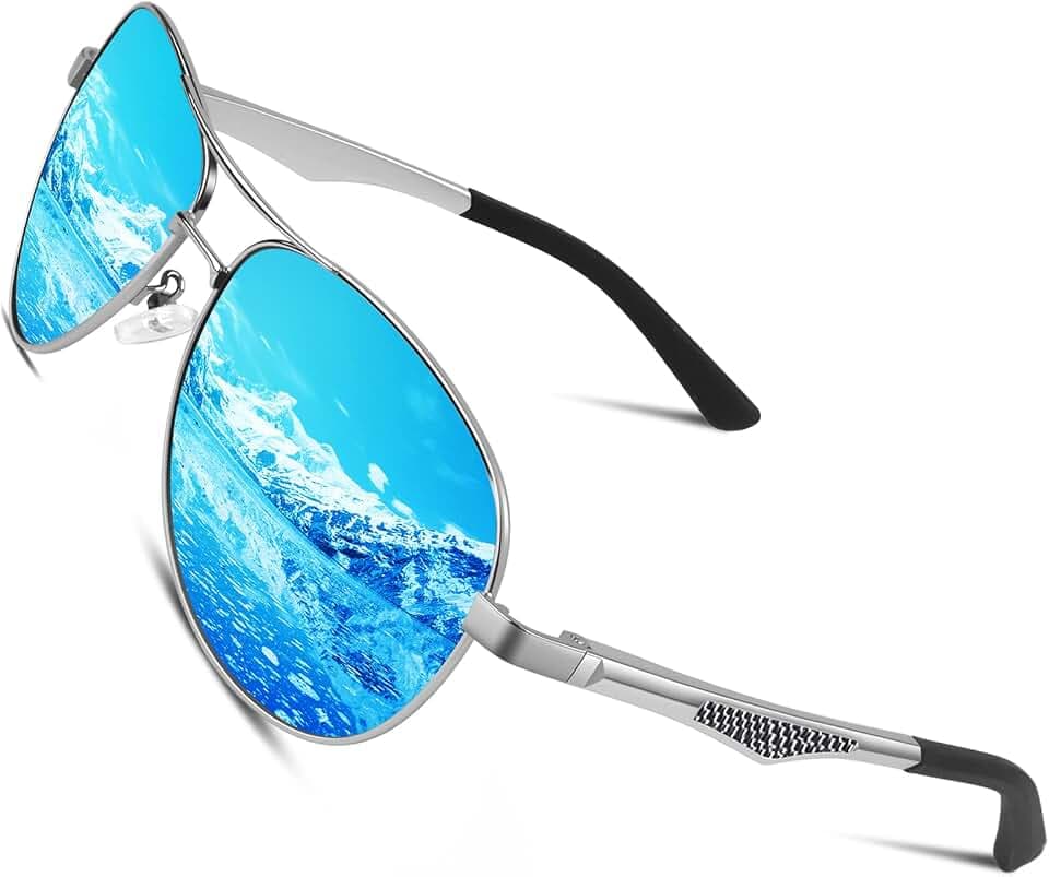 CGID Sonnenbrille Herren Pilotenbrille Polarisiert AL-MG Metallrahmen
