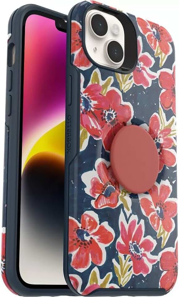 OtterBox + Pop Symmetry Series Schutzhülle für iPhone 14 Plus (nur), Keine Einzelhandelsverpackung, Flowerrama