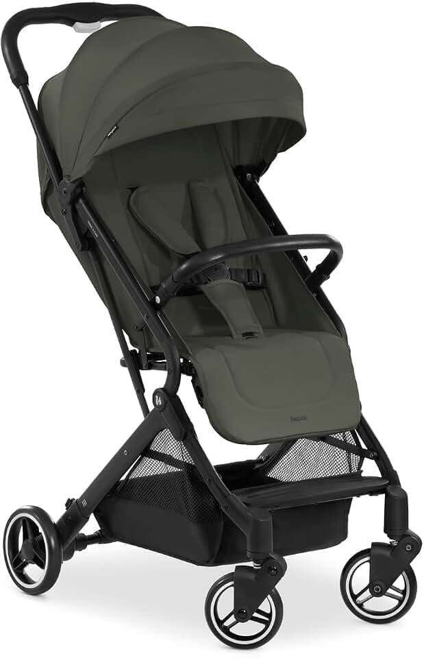 hauck Travel N Care, Dark Olive - Reise Buggy für Kinder ab Geburt bis 22 kg - mit Liegefunktion - Leicht 6,9 kg & Kompakt - Klein Zusammenklappbar - UPF 50+ - EVA Räder - Korb bis 3 kg