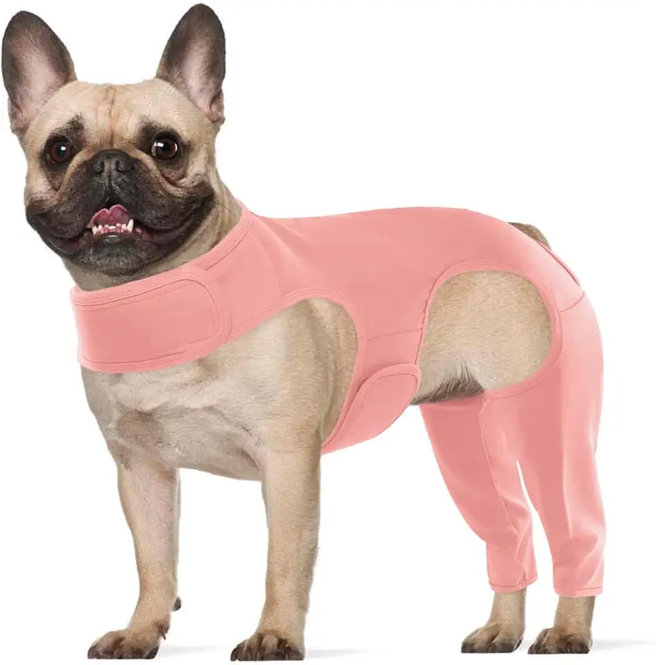 Genesungsanzug für Hunde, Chirurgie-Anzug, Beinchirurgie-Anzug, Leckärmel für Hinterbeine, Ellenbogenschutz, Hunde-Ärmel gegen Lecken von Bissen, vermeidet Wundinfektionen Rosa XS