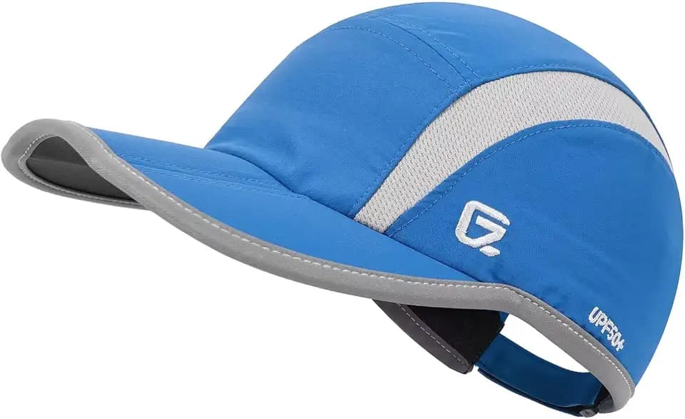 GADIEMKENSD UPF50+ Folding Outdoor Hat Unstructured Reflective Design Breathable Soft Sport Cap for Outdoor Sport