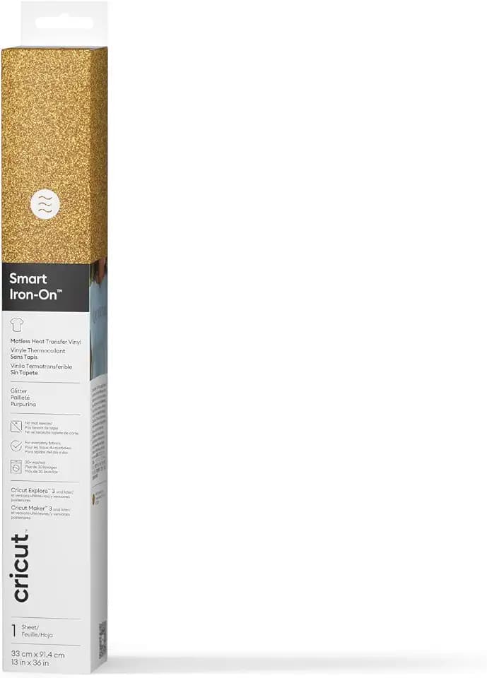 Cricut Smart Bügelbild, 33 x 91 cm, Glitzer-Gold