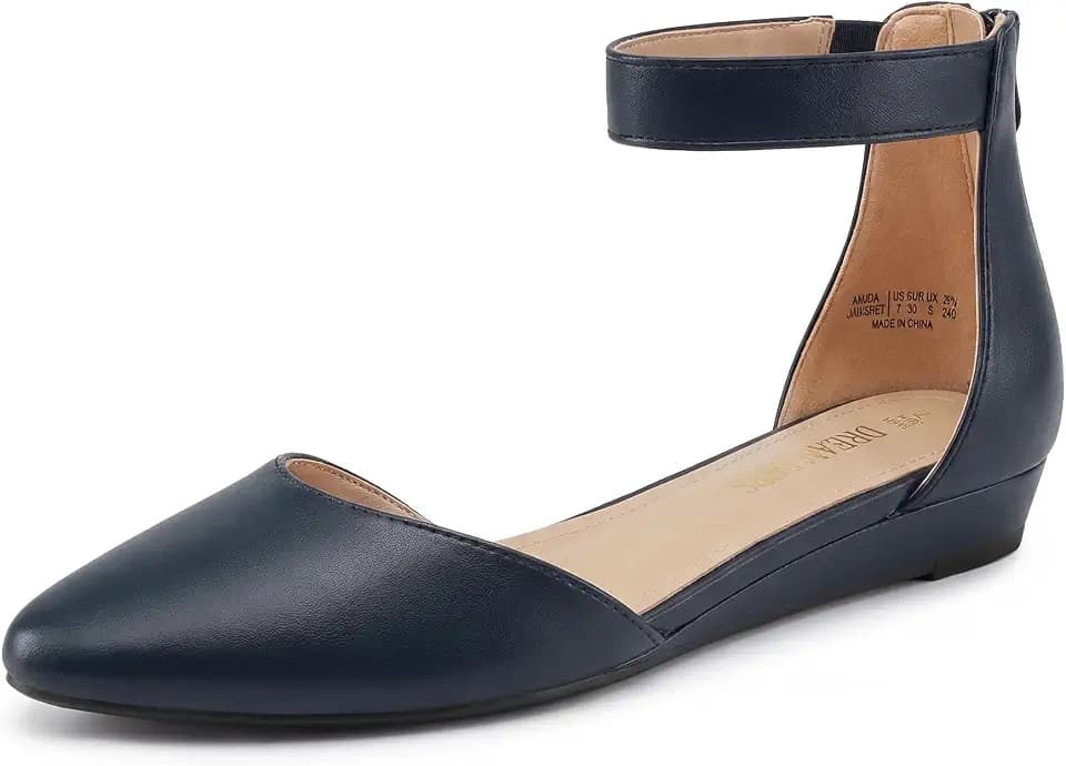 DREAM PAIRS Women's Ankle Strap Flats