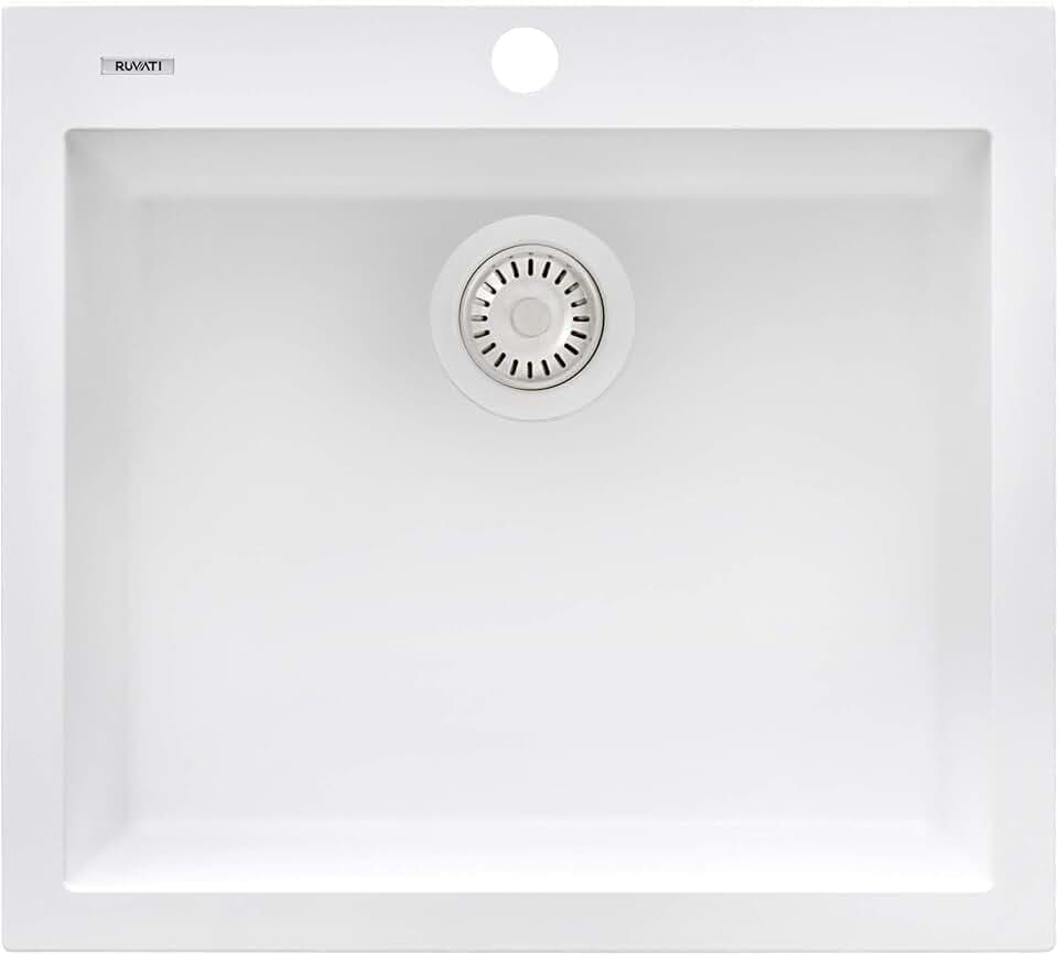 Ruvati 23x20-in Arctic White epiGranite Drop In Bar Sink - RVG1023WH