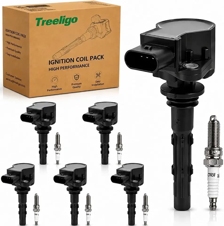 UF535 Ignition Coil & 95983 Iridium Spark Plugs Compatible with Mercedes-Benz C230 C280 CLK350 E350 ML350 SLK280 Dodge Sprinter 3500 2.5L 3.0L 3.5L 5.5L V6, Replaces C1691 5C1748