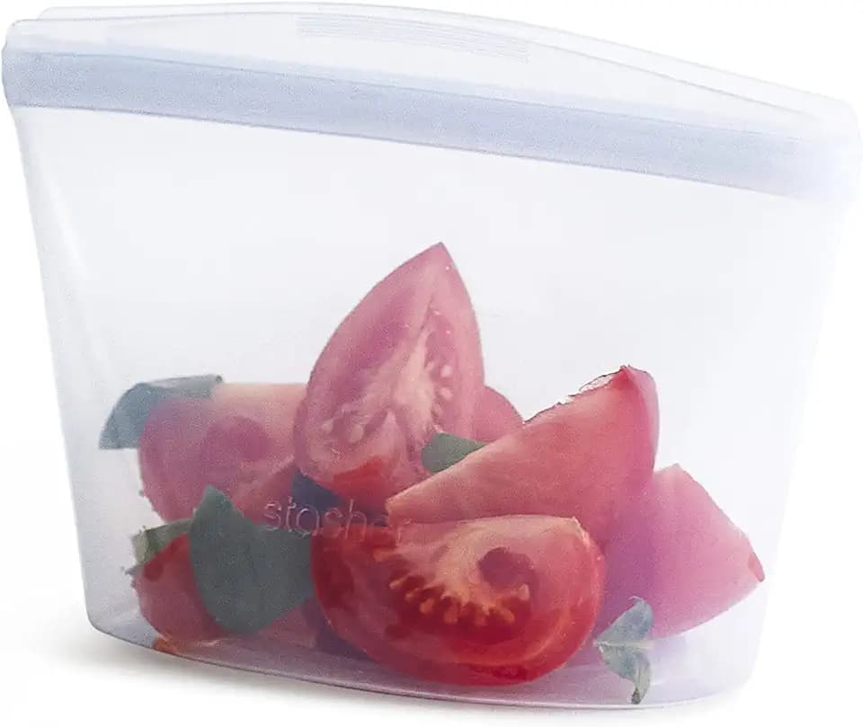 Stasher Premium Reusable Silicone Food Storage Bowl, Clear, 2-Cup