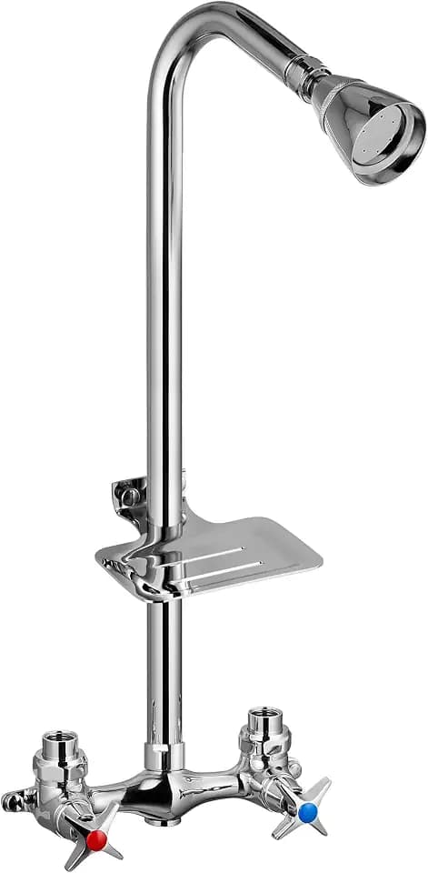 Aolemi Outdoor Shower Kit,2-Handle with Soap Dish,Polish Chrome