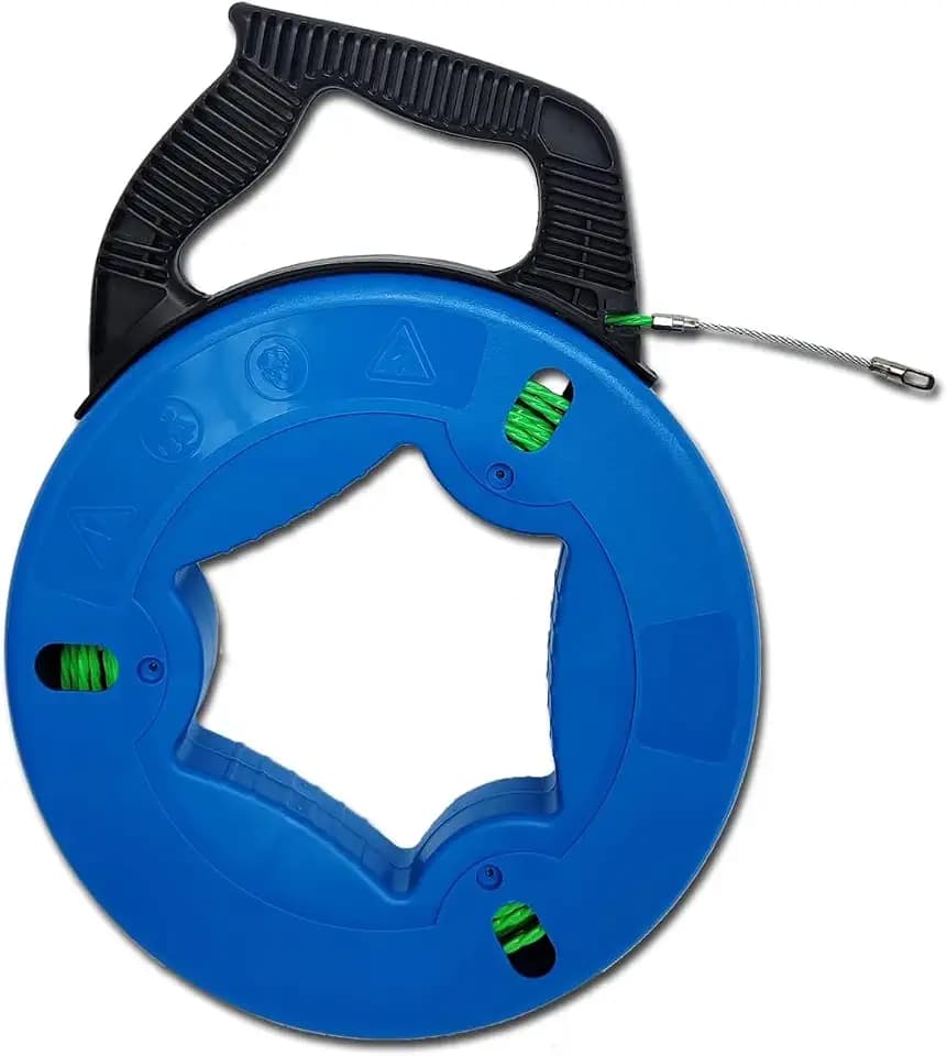 Fischband-Kabelabzieher-Set, 40 m, 4,5 mm, PET, elektrisches Kabelabzieher, Spirale, extrudiertes Polymer, elektrisches Fischband mit Aufbewahrungsbox, Fischband, Drahtzieher 【40 m】