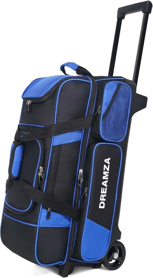 Premium 3 Ball Roller Bowling Bag with Wheels, Large Shoes Pocket