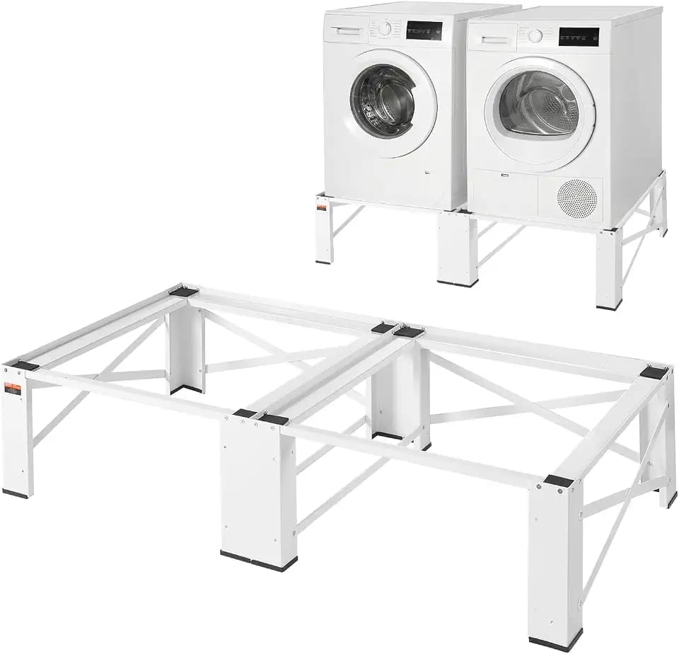 VEVOR Laundry Pedestal, 12 in Height, Washer and Dryer Pedestals with 700 lbs Weight Load Capacity, Non-Slip Feet, 28.3 x 28.3 in Washing Machine Stand Universal Fit, White, 2 Pack