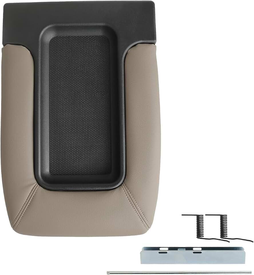 Center Console Armrest Lid Beige Compatible with 2001-2007 Chevrolet Chevy Silverado Suburban Tahoe GMC Sierra Yukon XL Replaces 19127366 19127364 19127365