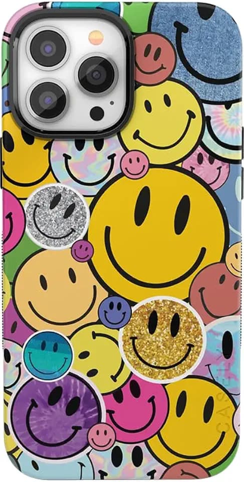 Casely iPhone 13 Pro Max Case | All Smiles | Smiley Face Sticker | Bold Protective Design | Compatible with MagSafe