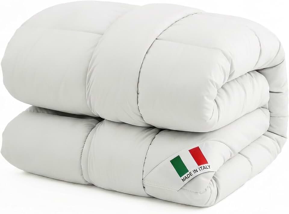 PRESTIGE Italian Bed Linen Weiße Winter Steppdecke, 100% Mikrofaser, Doppelte, 250x200cm