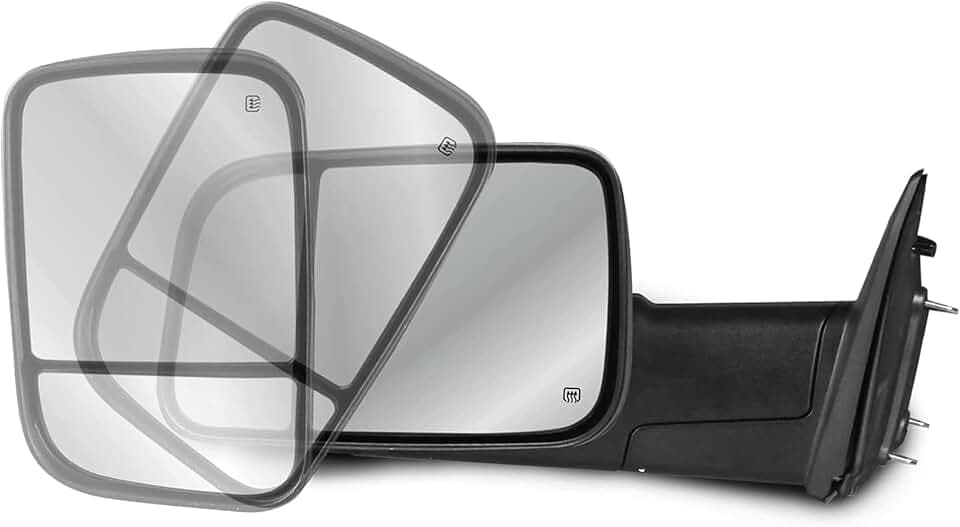 MOSTPLUS Left Driver Side Power Heated Mirror Compatible with 2009-2018 Ram 1500 2500 3500/2019-2023 Ram 1500 Classic with Foldaway Led Turn Light, Puddle Lights Black
