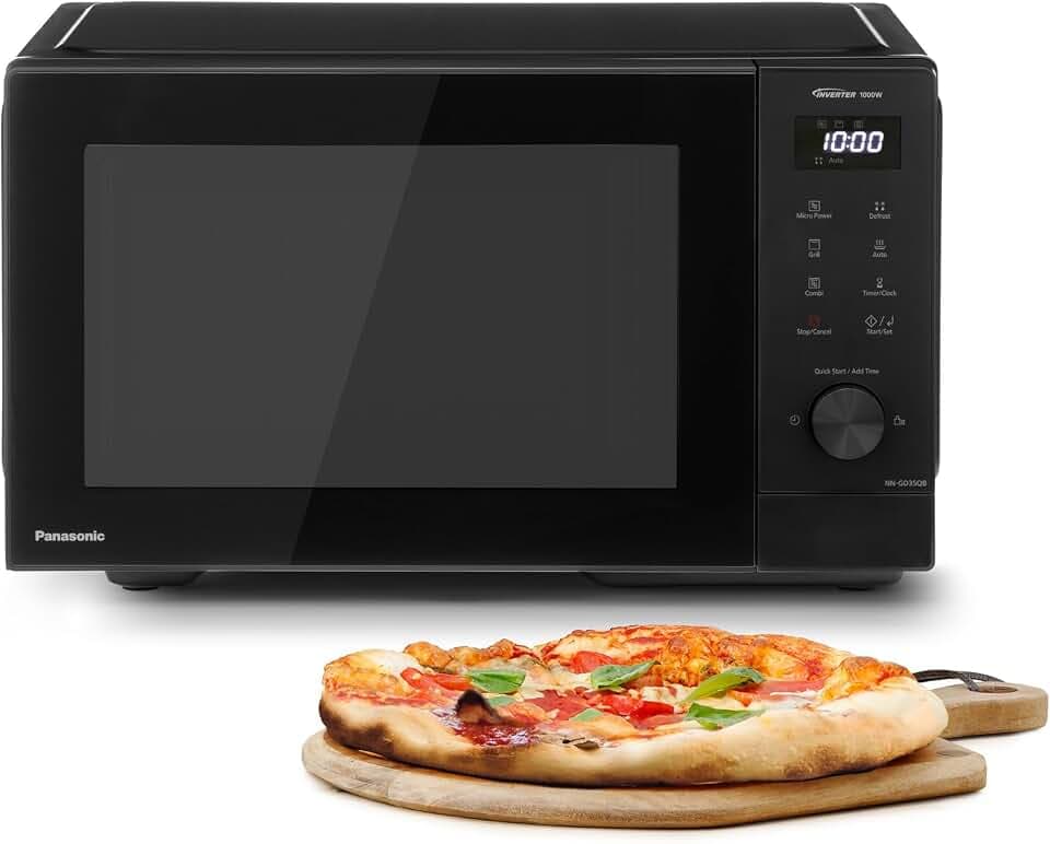 Panasonic NN-GD35QBEPG 29L Grill-Mikrowelle, 1000 W, automatisches Auftauen, Kombinationsgaren, Timer, Schwarz