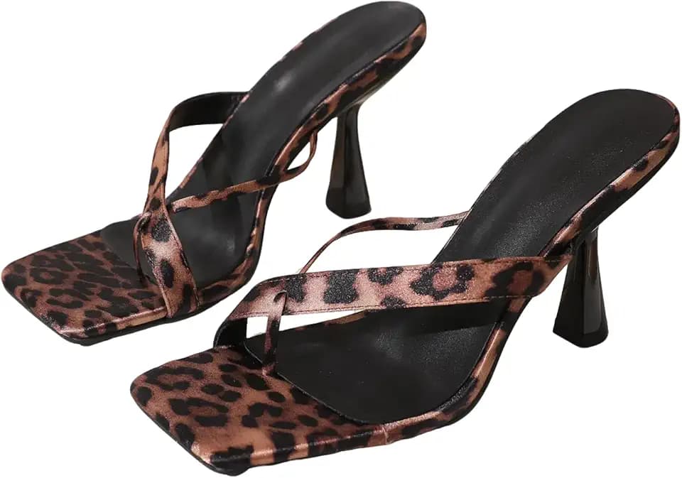 Lryweisy Women's Sandals 3.5Inch Square Open Toe Fashion Party Dress