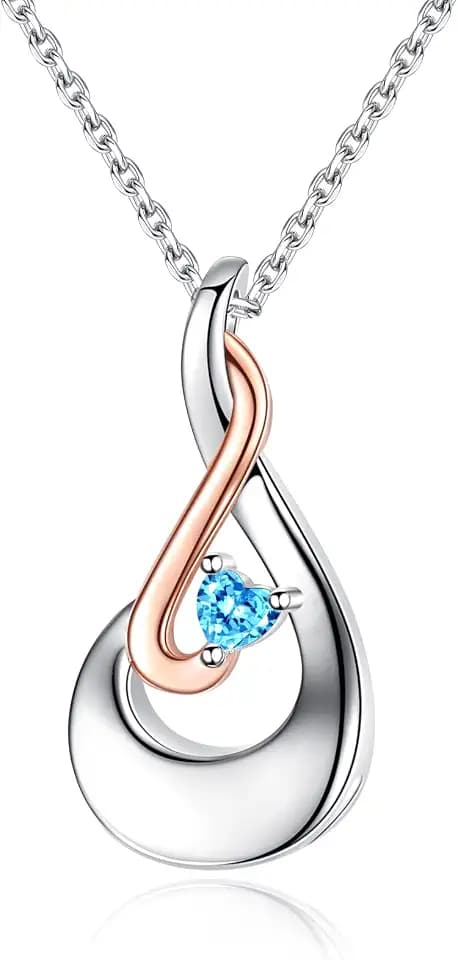 925 Sterling Silver Teardrop Urn Necklace for Ashes Birthstone Heart CZ Memorial Keepsake Pendant Jewelry for Women