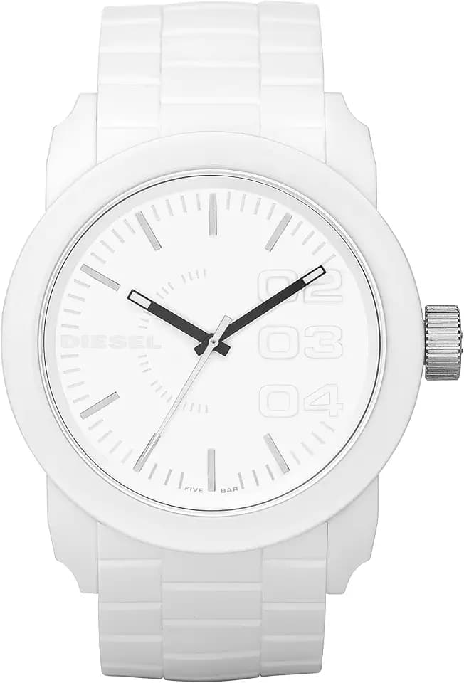 Diesel Double Down Silicone Three-Hand Analog Men's Watch, Big Face Watch for Men