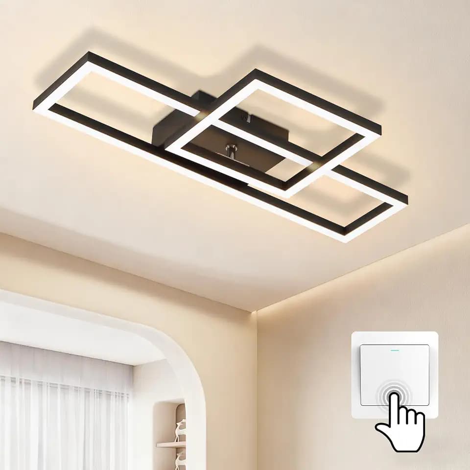 Deckenlampe LED Deckenleuchte Schlafzimmer - 20W Schwarz