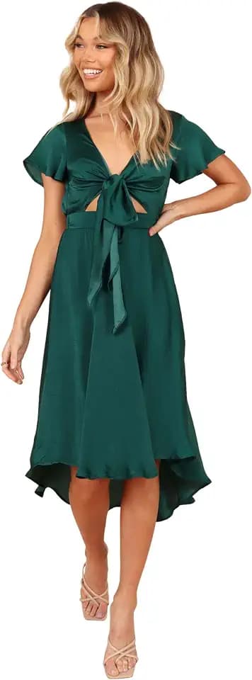 Petal & Pup Women's Amanda Hi Lo Tie Front Dress
