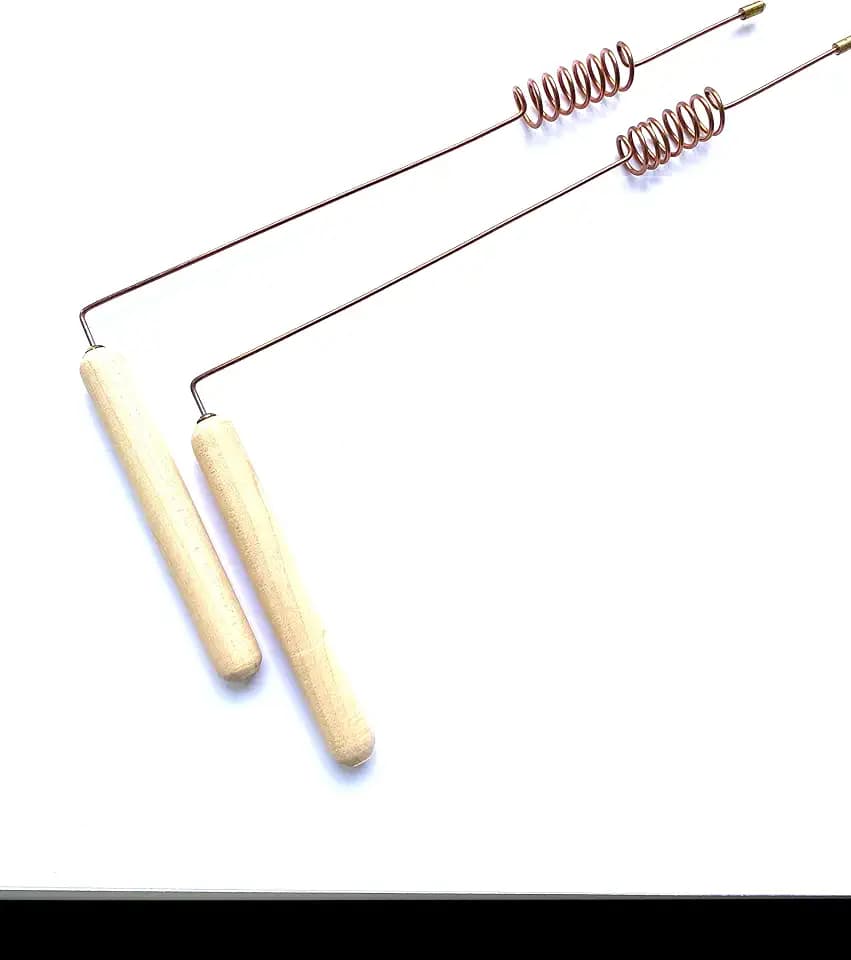 Dowsing rods pair coopper cylinder resonator brass tips Divining Rods Lot of 2 Dowser rods Wood Handles Bio location Spirit Hunter Dowse Rod
