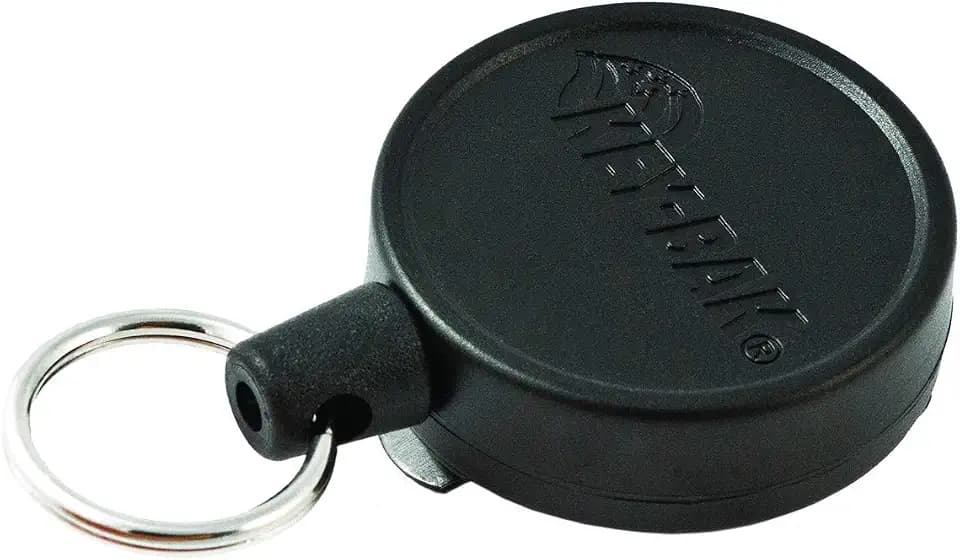 KEY-BAK MID6 Retractable Belt Key Holder with 36" Retractable Cord, 6 oz. Retraction, Steel Swivel Belt Clip, 10 Keys