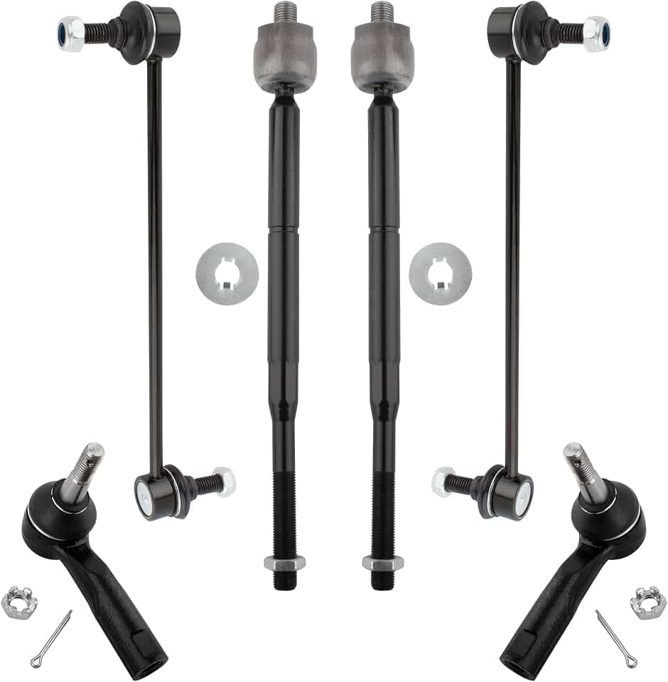 BOXI 6pcs Front Sway Bar End Links Inner+Outer Tie Rods for Chevy Cobalt HHR 2005-2011 / for Pontiac G5 Pursuit 2005-2010 / for Saturn Ion 2003-2007 (11.8" Center to Center) | K80252 ES800030 EV80445