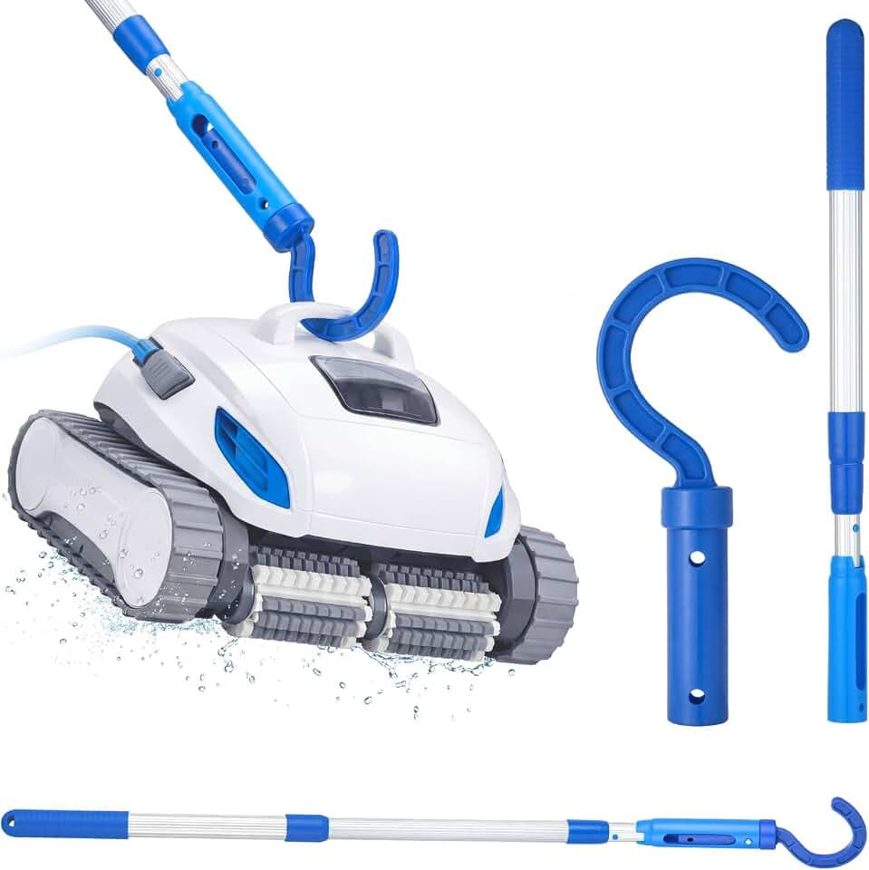 Hushee Hook for All Robotic Pool Cleaner 45 in Telescopic Aluminum Pole