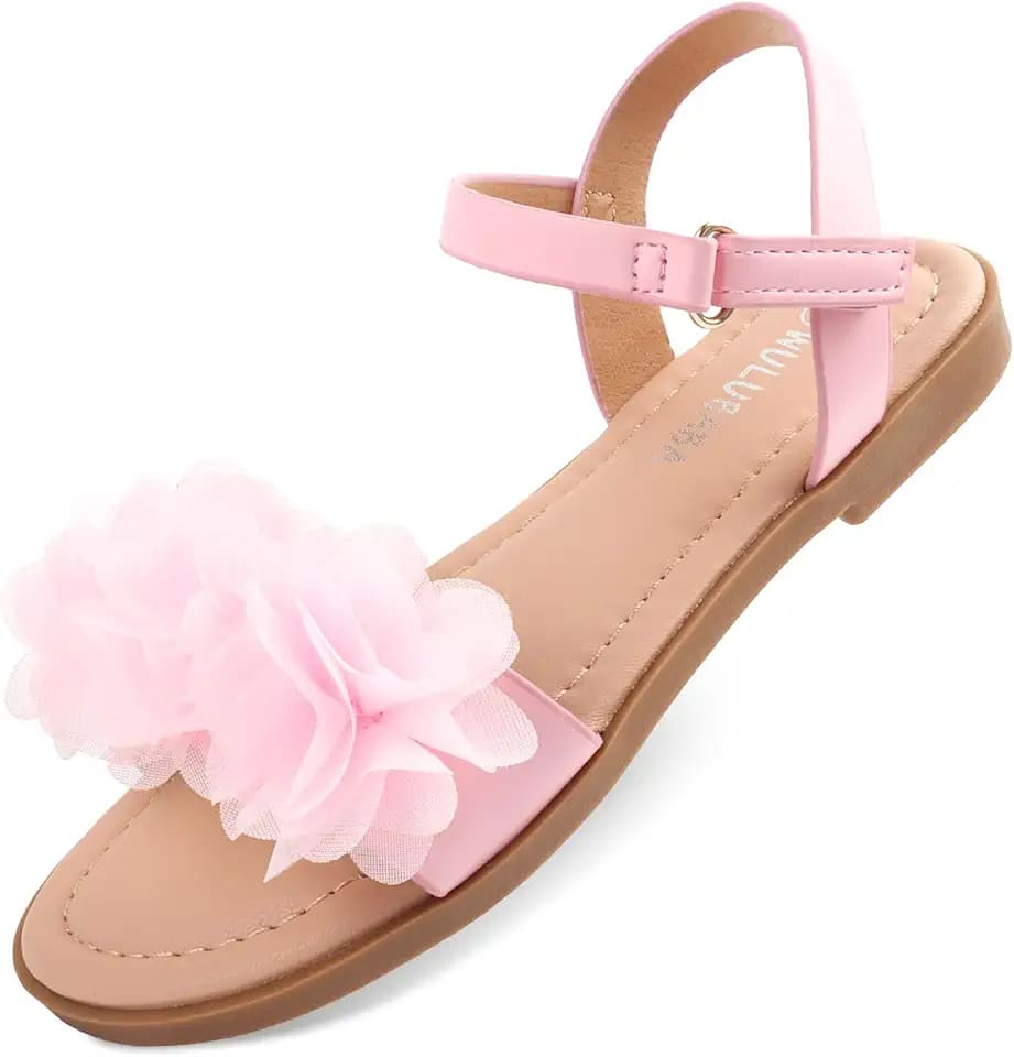 Wulubaba Toddler Girls Sandals Open Toe Dress Sandals for Kids