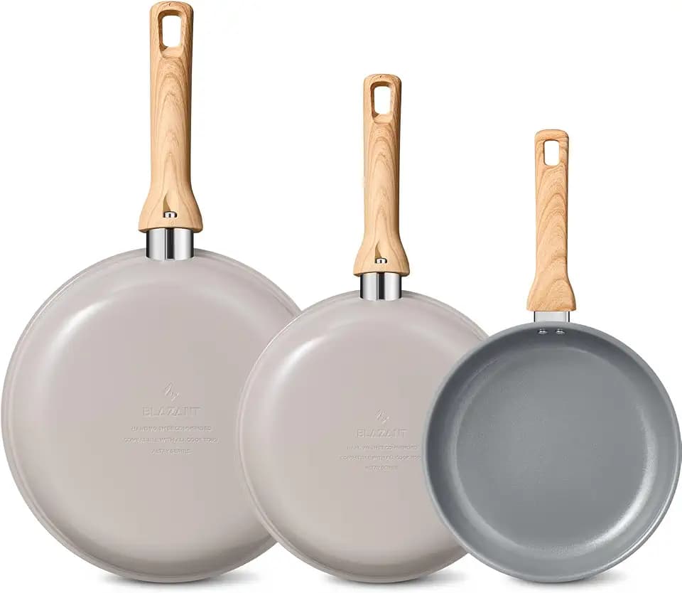 BLAZANT Keramik Pfannenset Induktion, 3-teilig Antihaft pfanne 20/24/28 cm