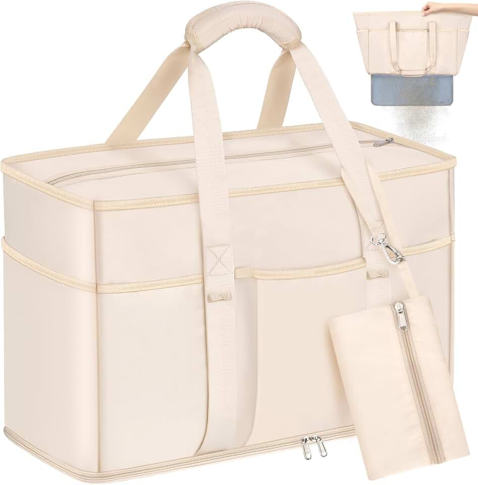Große Strandtasche Familie mit Reißverschluss XXL Badetasche 50 * 35 * 20cm Reisetasche Damen Sporttasche Handgepäck Tasche Weekender Bag Schwimmtasche Wasserdicht Travel Bag