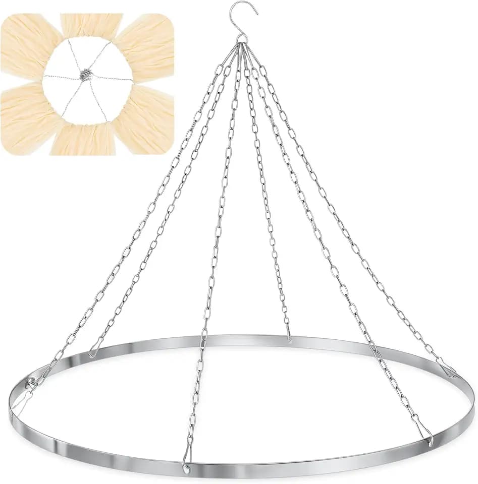 Otoollling 24 Inch Silver Metallic Ceiling Drapes Hanging Kit for 6 Panels