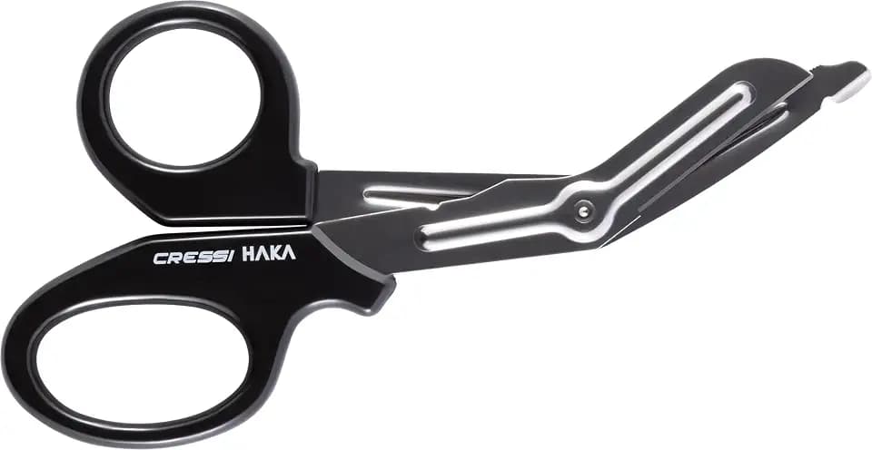 CRESSI Haka Scissor - Marineschere Ideal zum Tauchen und Tauchen, Schwarz/Rostfreier, Einheitsgröße, Erwachsene Unisex
