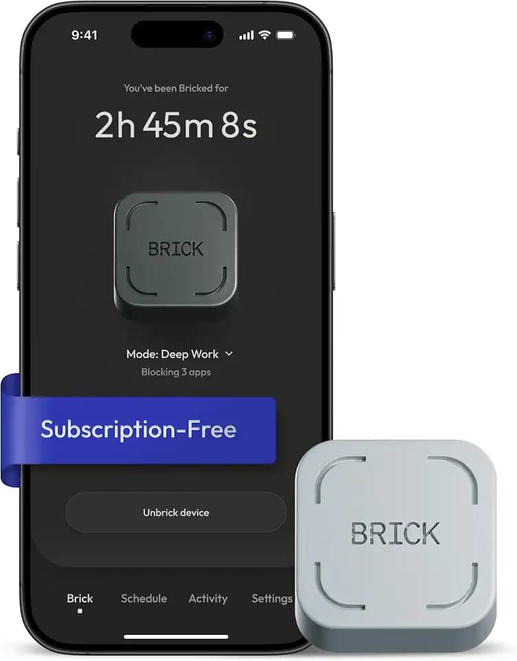The Brick Smartphone Access Blocker, Subscription-Free Phone Lock