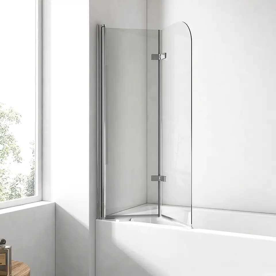 EMKE Duschwand für Badewanne Faltbar 110x140cm, 2-teilig