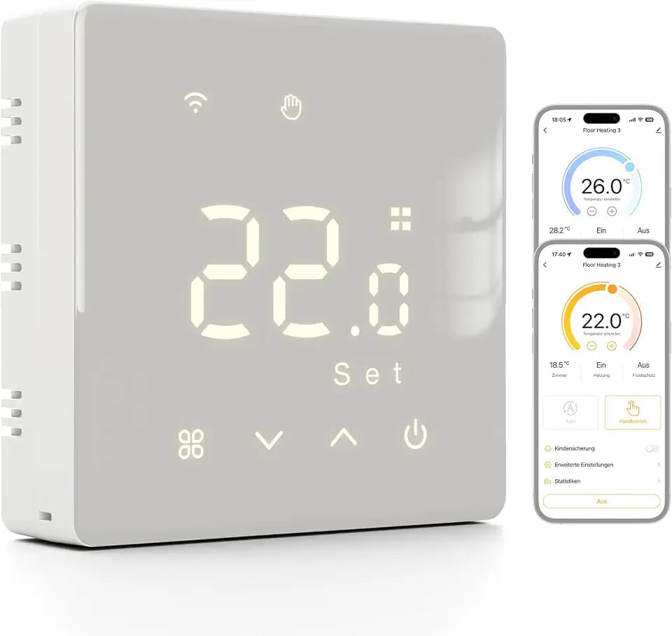BEOK CONTROLS Thermostat WLAN für Heizkessel Batteriebetrieben