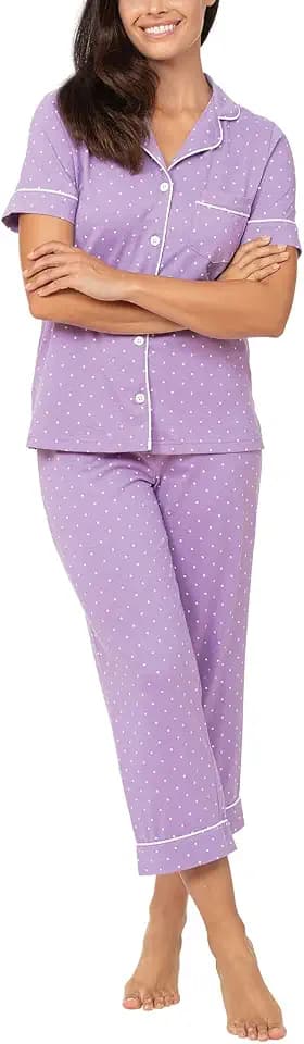 PajamaGram Cotton Pajamas For Women - Capri Pajamas For Women Set, 100% Cotton