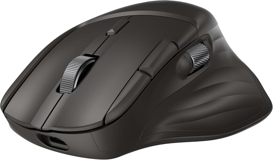 HP 780M Kabellose Scroll-Maus, ultraschnelles magnetisches Scrollrad & horizontales Scrollen, 3-Minuten-Schnellladung, Bluetooth & USB-Dongle, Multi-Device für 3 Geräte, 6 programmierbare Tasten