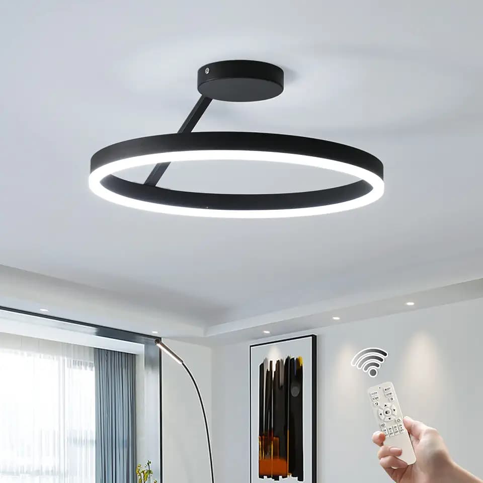 Moderne LED-Restaurant-Deckenleuchte, nordischer Designer, einfacher Einzelkreis, schwarze Unterputz-Deckenleuchte, Schlafzimmer, Küche, Heimbeleuchtung
