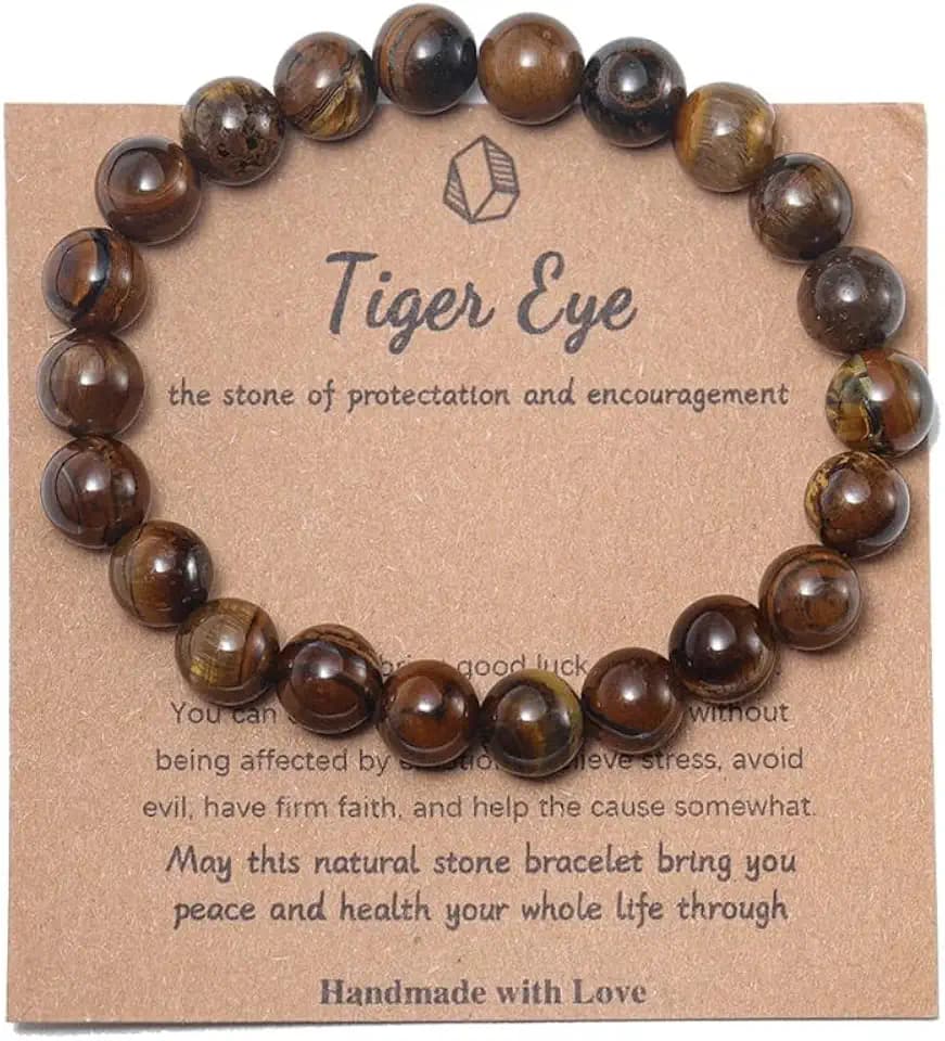 Pingyongchang Stress Relief Anxiety Yoga Bracelet,Crystal Stone Mantra Bracelets for Women Natural Beaded birthday Gifts Inspirational Bracelet for Men