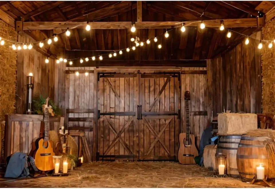 Rustic Farm Barn Backdrop 12x8ft Western Cowboy Backdrop