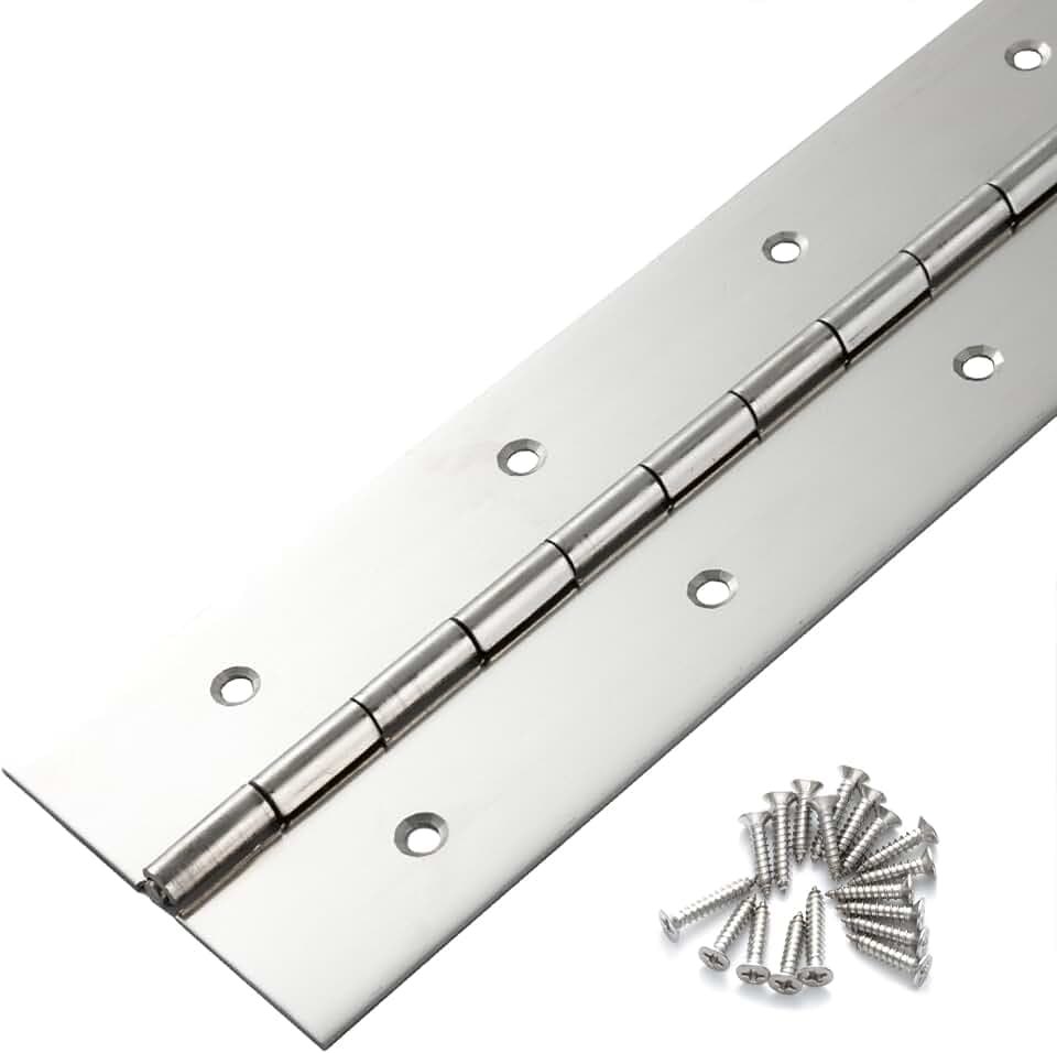 Marine Grade Heavy Duty Piano Hinge 48 Inch x 2 Inch Width, True 0.060'' Thick Stainless Steel Piano Hinge for Heavy Duty Cabinet, Door, Toolbox, Metal Plate, Furniture, Industrial Project
