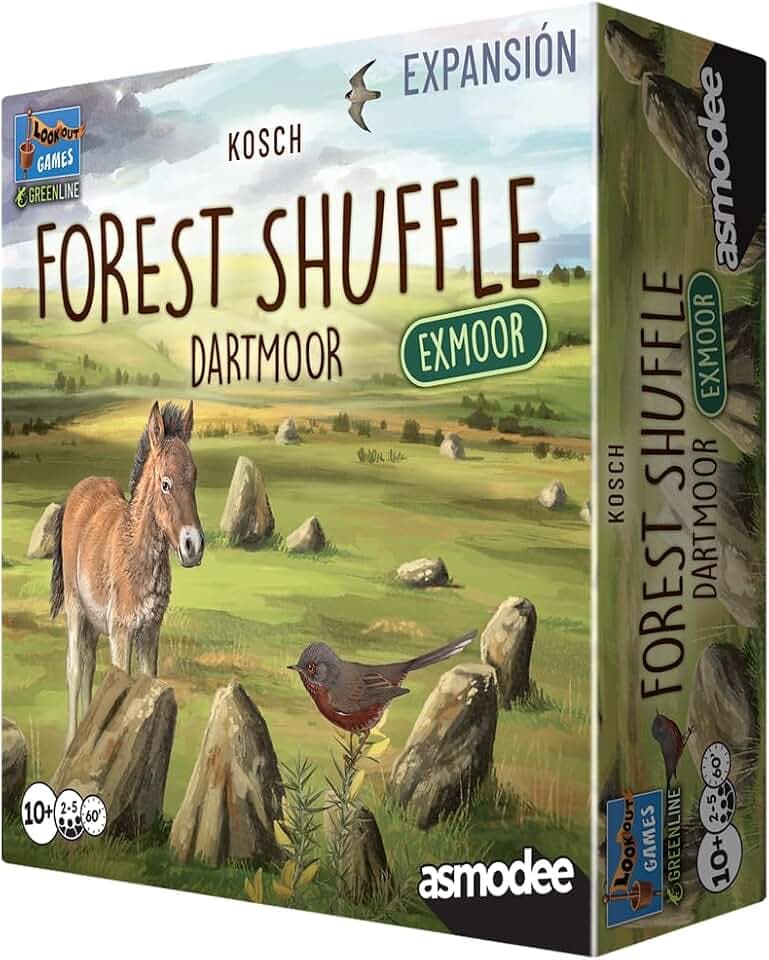 Asmodee Forest Shuffle Dartmoor Exmoor, Erweiterung des Brettspiels für Strategie und Natur, Neue Pflanzen- und Tierarten, ab 10 Jahren, von 2 bis 5 Spielern, 60 Minuten, Spanisch