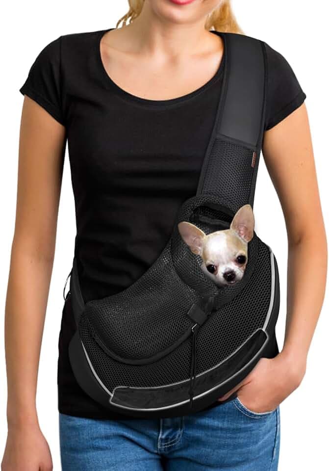 YUDODO Pet Sling Carrier for 5-9 lbs Small Dogs Cat Puppy Crossbody Carrier