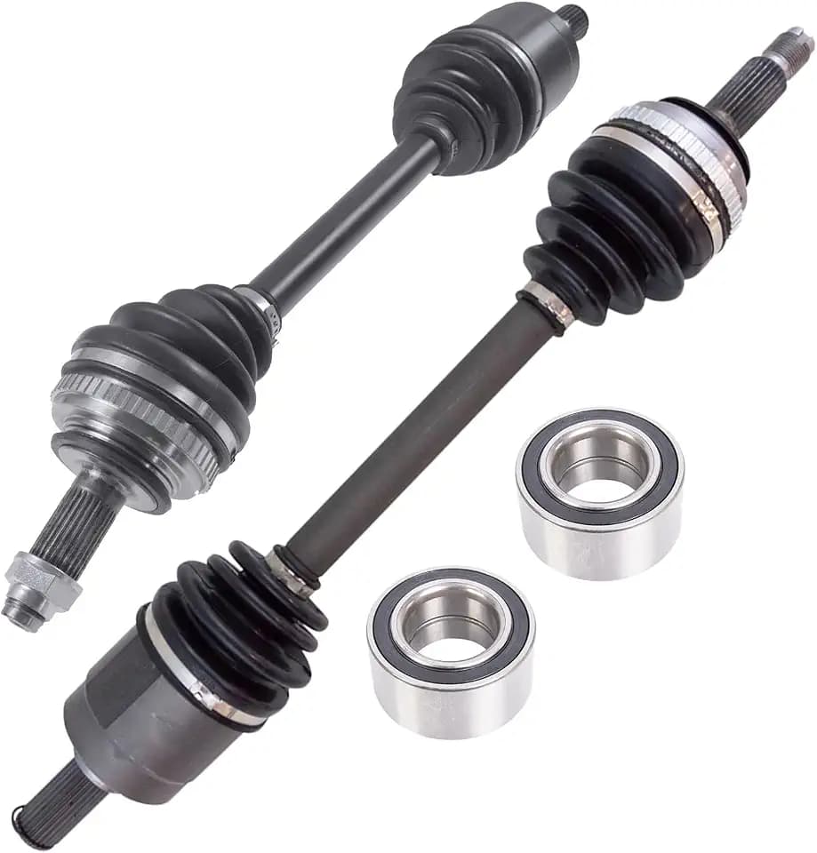 TRQ Front CV Axle Assemblies Front Wheel Bearings 4 Piece