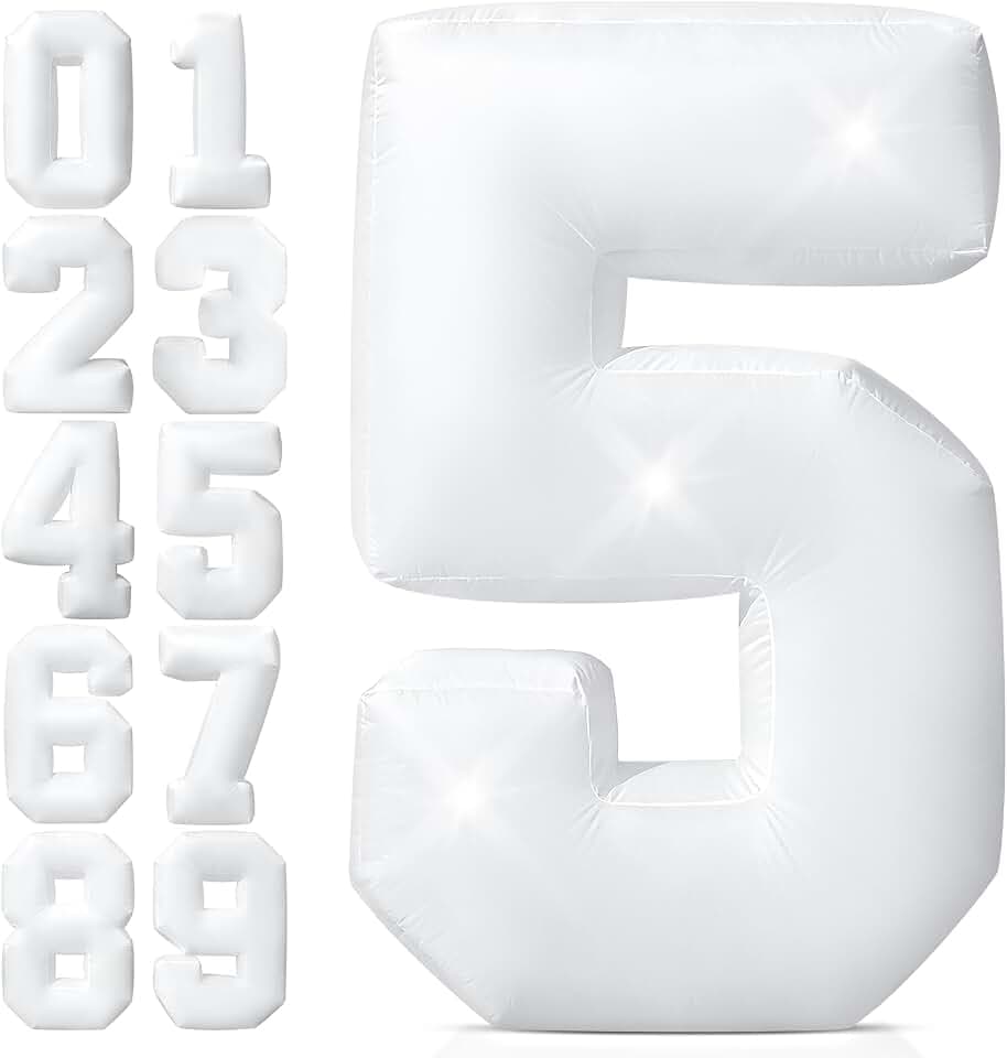5FT Giant Inflatable Light Up Number 5 Easy Setup Decoration